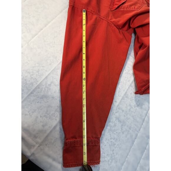 Vintage Men’s Red Fire Retardant Rugged and Worn Grunge Snap Down Shirt XL - Picture 8 of 9